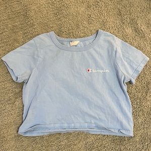 Old School Champion Crop in Baby Blue